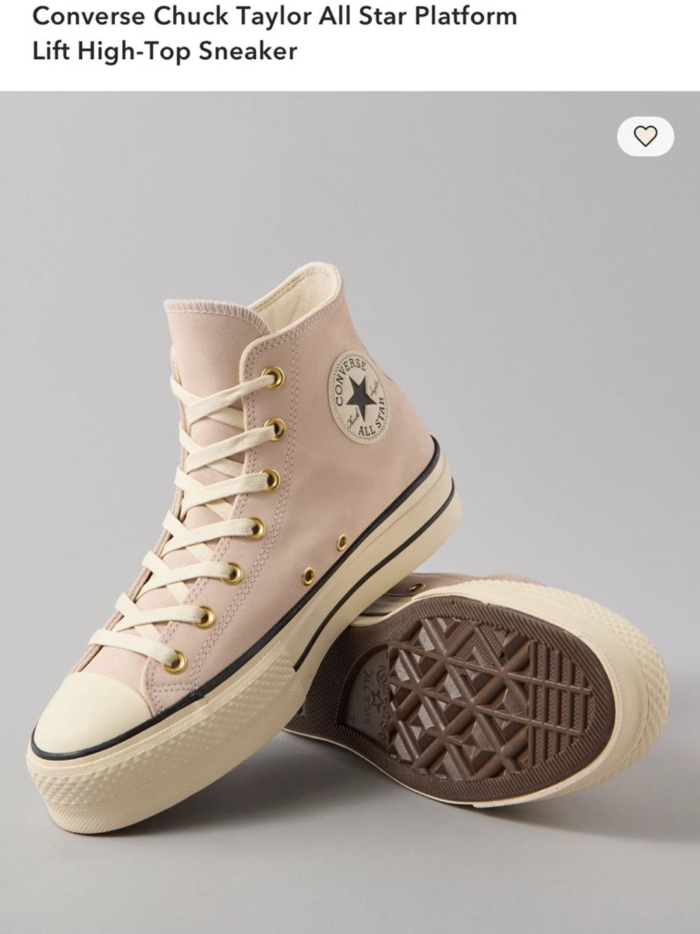 Converse High Platform Top Sneakers in Soft Pink
